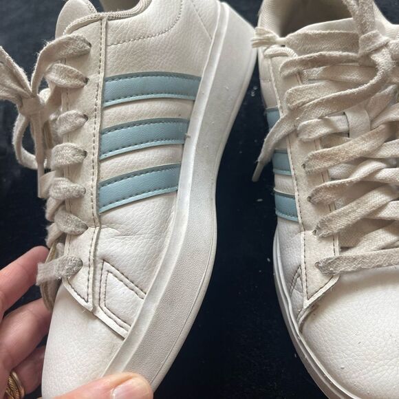 Adidas Grand Court 2.0 white and blue leather‎ sneakers, size 6 1/2 - Picture 13 of 13
